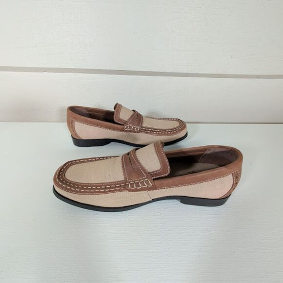 Original Penguin Men’s Bing Penny Linen Loafers Tan Beige Size 10.5 US